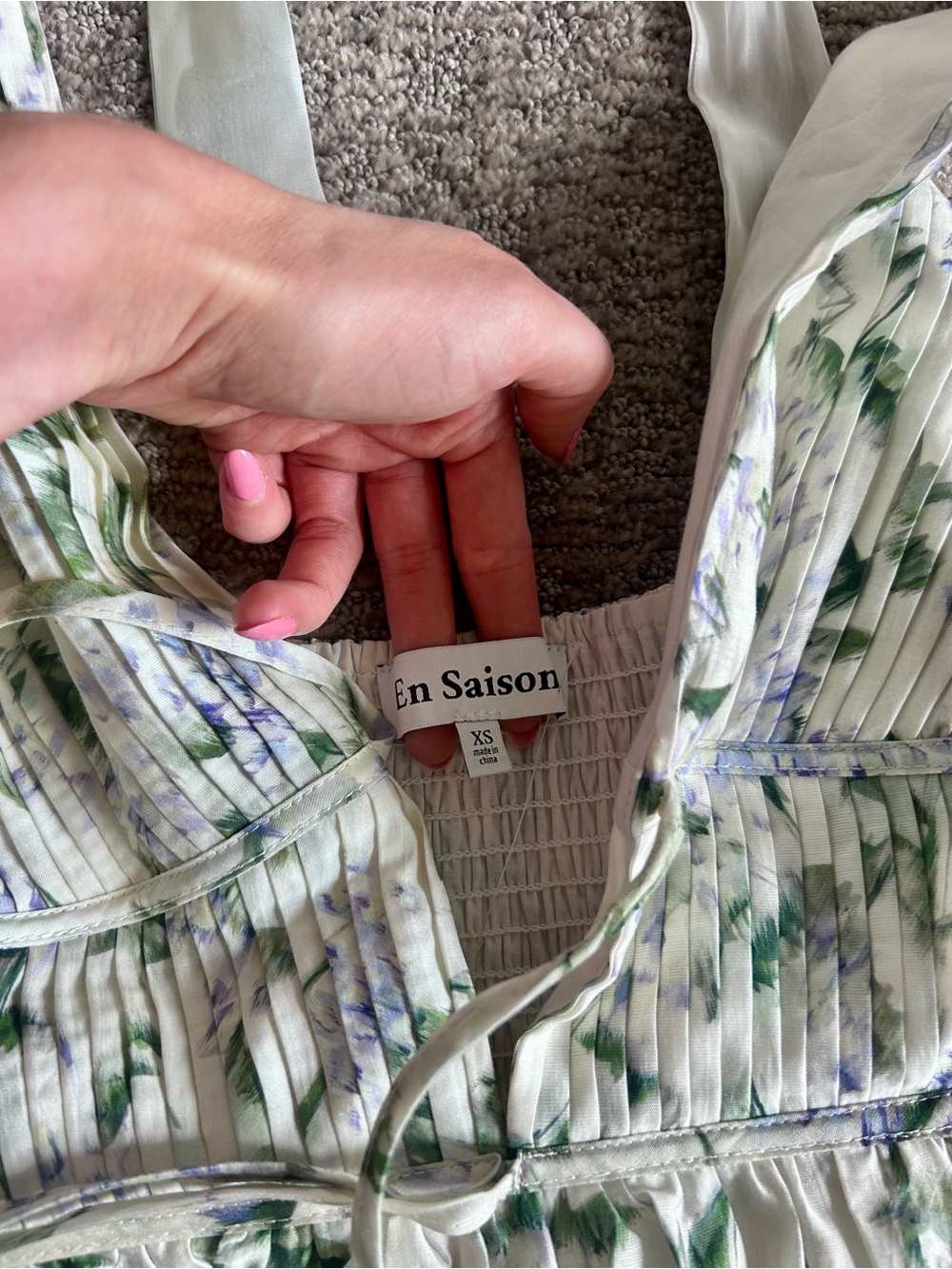 En Saison Charleston Floral Tie-Shoulder Mini Dress - Size XS - Picture 9 of 13